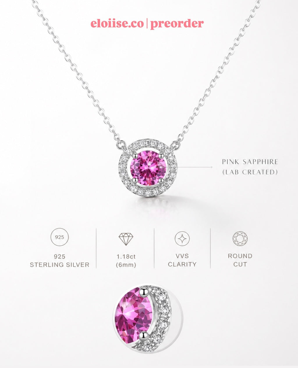 Soline Necklace | Sapphire Halo Signature