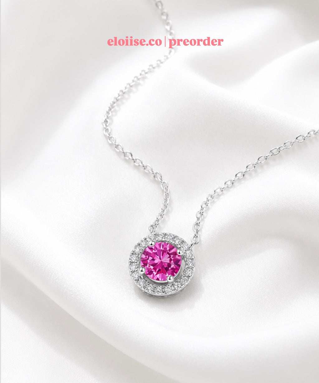 Soline Necklace | Sapphire Halo Signature