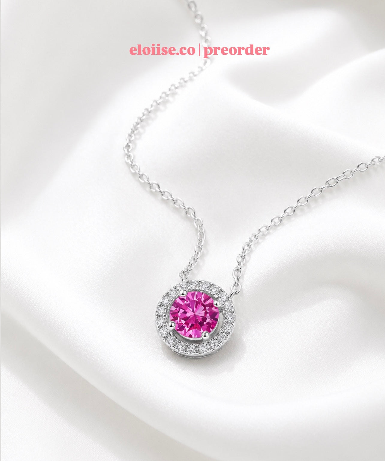 Soline Necklace | Sapphire Halo Signature