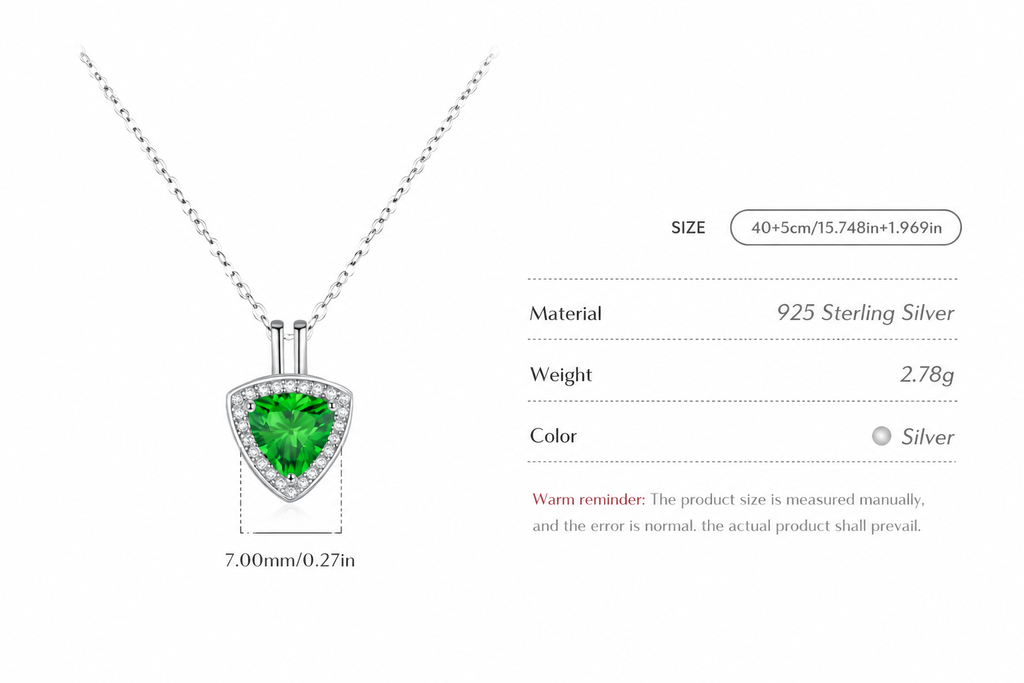 Trielle Necklace | Emerald Triangle Pendant