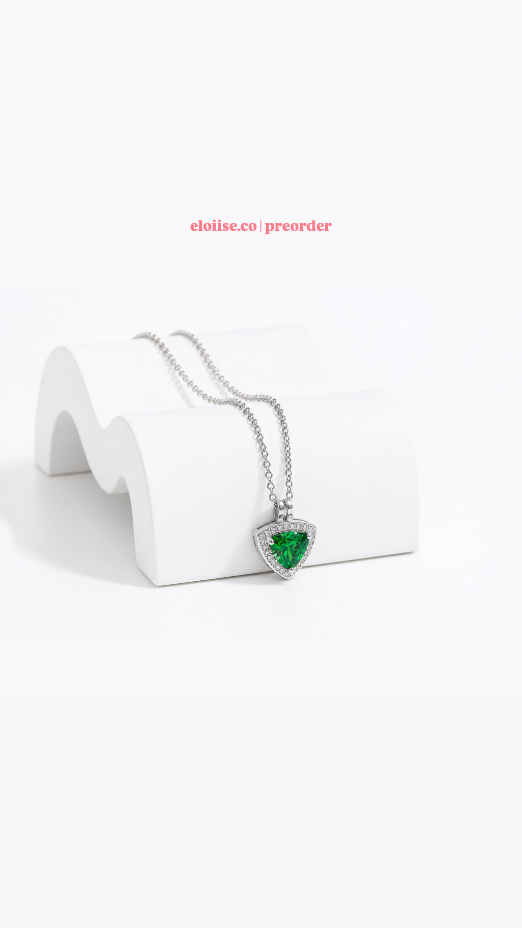 Trielle Necklace | Emerald Triangle Pendant