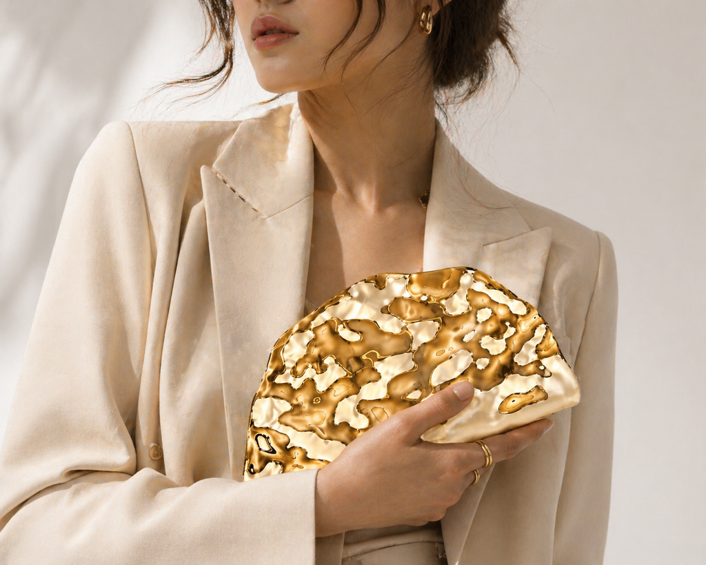 Curva Clutch | Sculptural Marble Signature